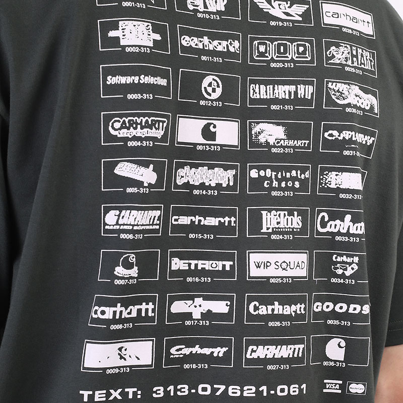 мужская серая футболка Carhartt WIP S/S Screensaver T-Shirt I029629-slate/white - цена, описание, фото 5